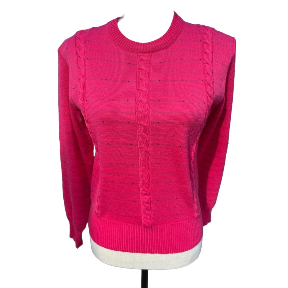 Vintage Snowy Mountain Pink Wool Sweater Women’s Medium